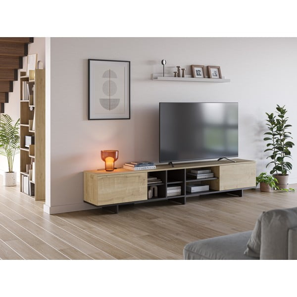 Szafka pod TV w dekorze dębu 230x44 cm Cequoia – Marckeric-image-1