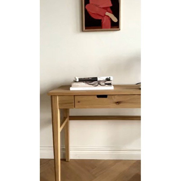 Konsola z blatem w dekorze dębu w naturalnym kolorze 40x110 cm Garrison – Rowico-image-1