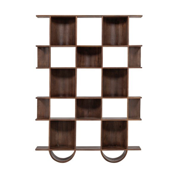 Ciemnobrązowy regał z litego drewna mango 130x180x35 cm Sinne – WOOOD