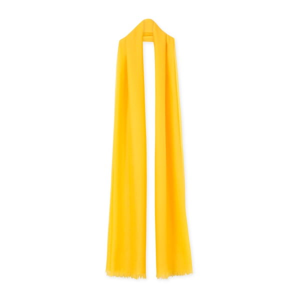 Żółty cienki szal kaszmirowy Bel cashmere Pola, 200x80 cm