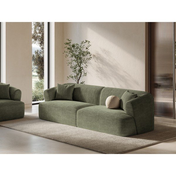 Zielona sztruksowa sofa 255 cm Campi – Cosmopolitan Design-image-1