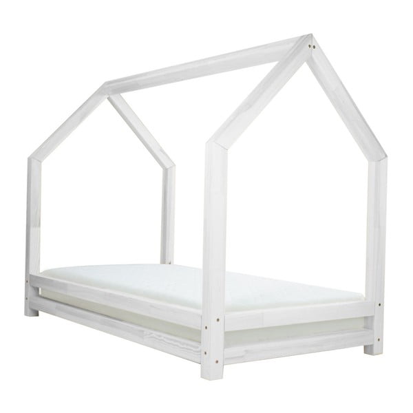 Białe łóżko 1-osobowe z drewna sosnowego Benlemi Funny, 80x180 cm