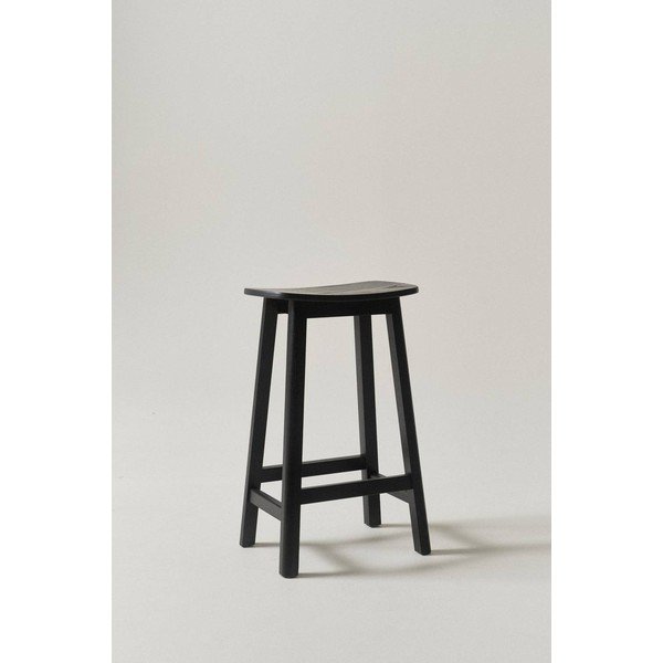 Czarny hoker z litego drewna jesionowego (wysokość siedziska 65 cm) Selene – Jotex-image-1