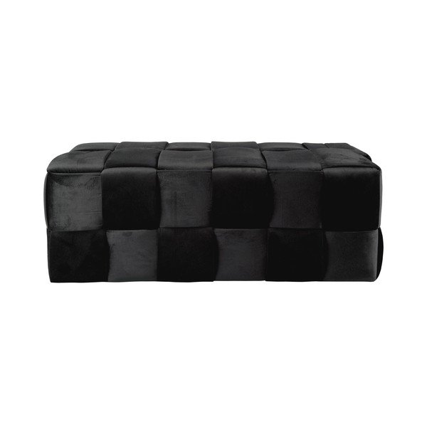 Czarny aksamitny taboret Weaved – Leitmotiv-image-2