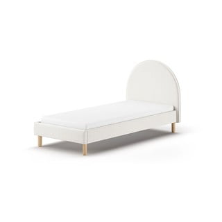 Białe tapicerowane łóżko ze stelażem 90x200 cm MOON – Vipack