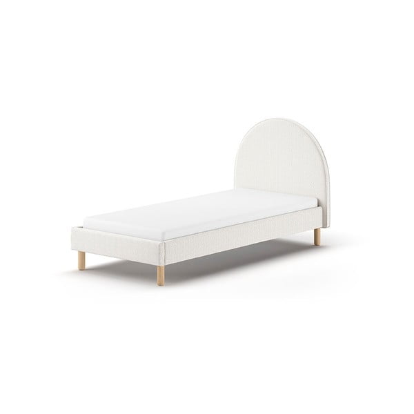 Białe tapicerowane łóżko ze stelażem 90x200 cm MOON – Vipack