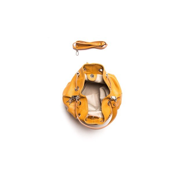 Torebka skórzana Bucket Cognac-image-3