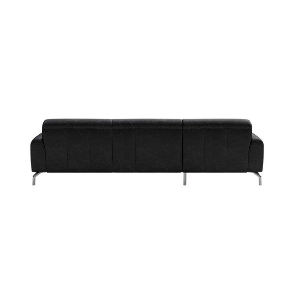 Czarna skórzana sofa narożna MESONICA Puzo, lewy róg-image-3