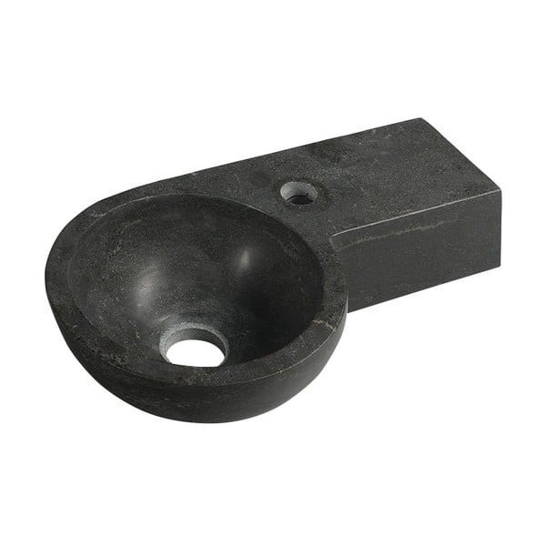 Czarna kamienna umywalka 40x23 cm Blok – Sapho