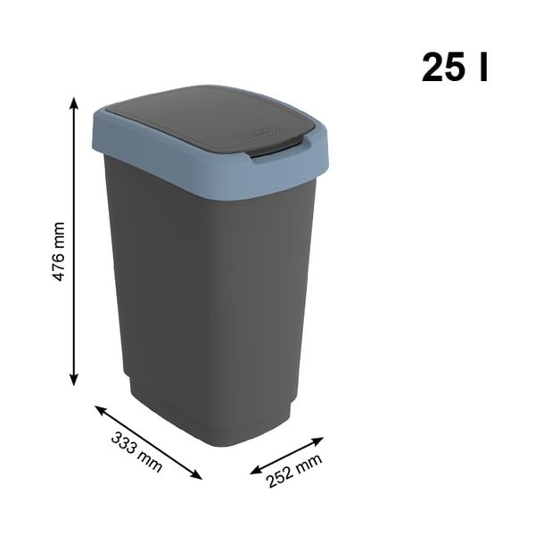 Kosz na śmieci z tworzywa sztucznego z recyklingu 25 L Twist − Rotho-image-3