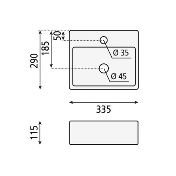 Biała ceramiczna umywalka 33,5x29 cm Giulia – Sapho-image-3