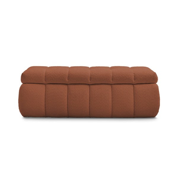 Ceglasta  ławka z materiału bouclé Mont Blanc – Bobochic Paris-image-2