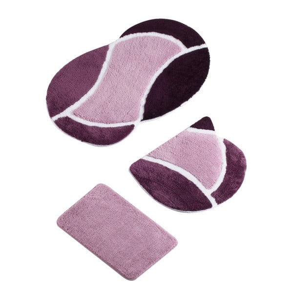Zestaw 3 fioletowych dywaników łazienkowych Verge Bath Mat Herma