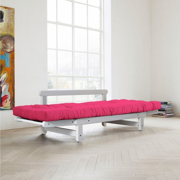 Sofa rozkładana Karup Beat White/Magenta-image-1
