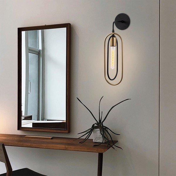 Kinkiet w czarno-złotym kolorze Cerco – Opviq lights-image-1