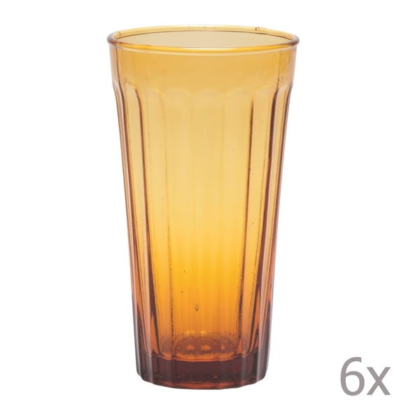 Zestaw 6 wysokich szklanek Lucca Honey, 500 ml