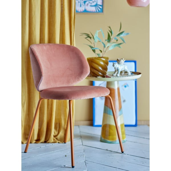 Pomarańczowe aksamitne krzesła zestaw 2 szt. Ponte – Bloomingville-image-1