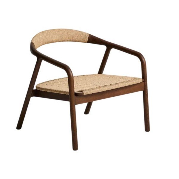 Fotel drewniany/bez obicia w ciemnym naturalnym kolorze Derile – Kave Home