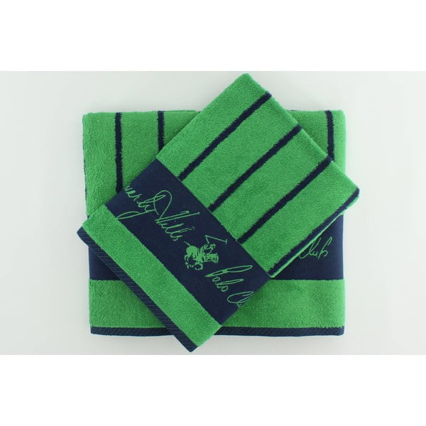 Komplet 2 ręczników BHPC 50x100 + 80x150 cm, zielony