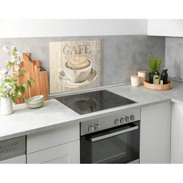 Szklana płyta ochronna na ścianę przy kuchence Wenko Café, 60x50 cm-image-1