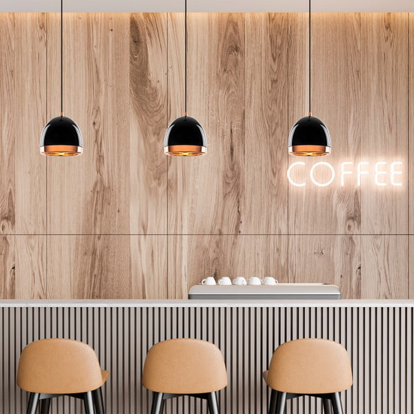 Lampa wisząca w czarno-złotym kolorze z metalowym kloszem ø 17 cm Mugo – Opviq lights-image-4