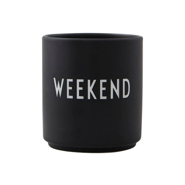 Czarny porcelanowy kubek 300 ml Weekend – Design Letters