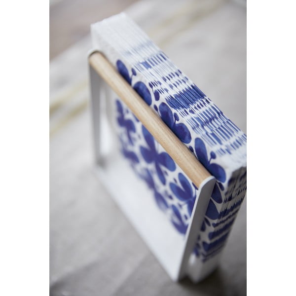 Biały serwetnik z bukowym drewnem Yamazaki Tosca-image-2