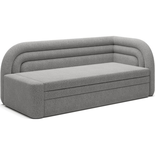 Szara rozkładana/ze schowkiem sofa z materiału bouclé prawostronna 223 cm Fabillo – ELTAP-image-2