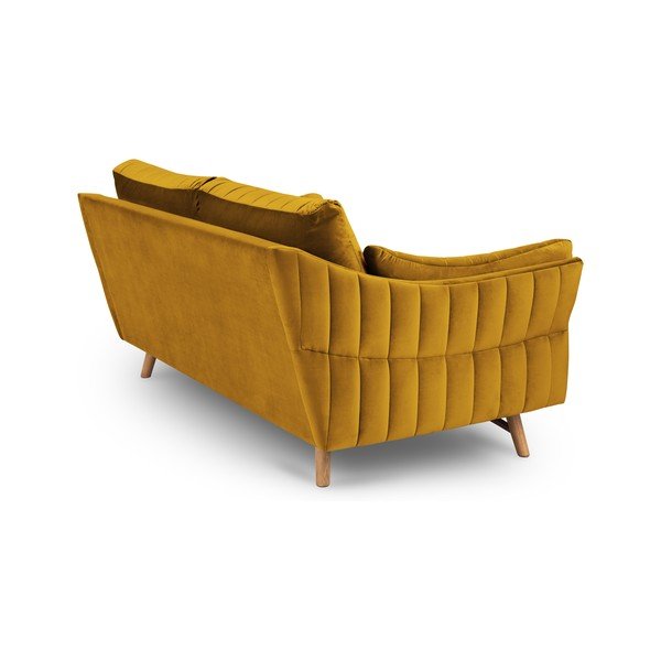 Żółta sofa z aksamitnym obiciem Interieurs 86 Elysée, 174 cm-image-3