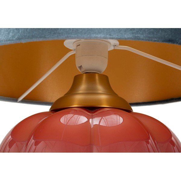 Czerwona/niebieska szklana lampa stołowa z tekstylnym kloszem (wysokość 50 cm) Helene – Mauro Ferretti-image-3