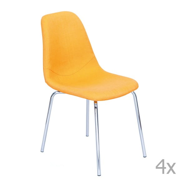 Zestaw 4 pomarańczowych krzeseł 13Casa Malaga