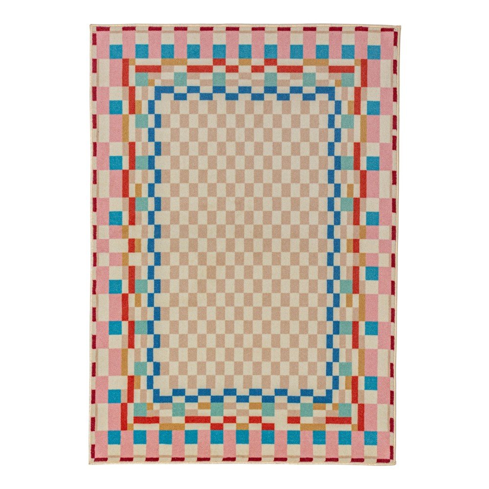 Dywan z mieszanki wełny 180x230 cm Checkered Border – Flair Rugs