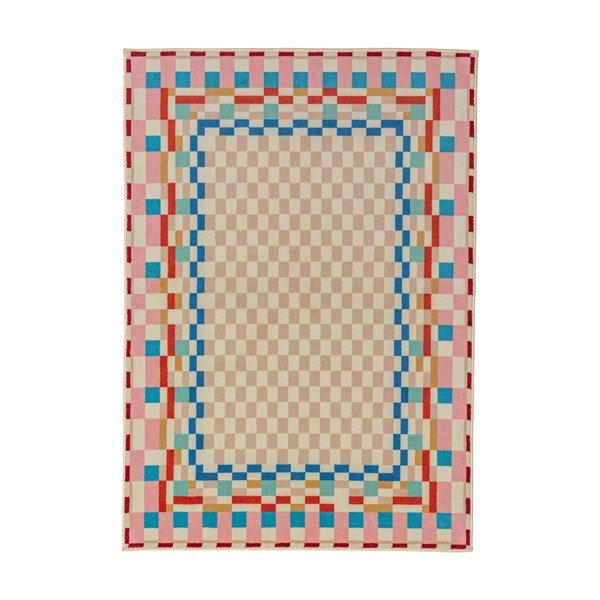 Dywan z mieszanki wełny 180x230 cm Checkered Border – Flair Rugs