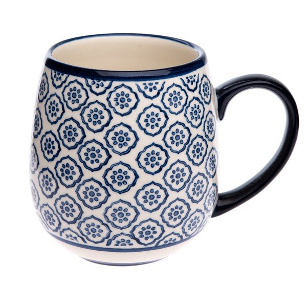 Kremowo-niebieski kubek Dakls Marlene, 390 ml