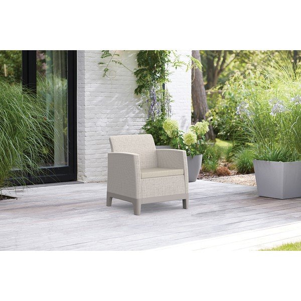 Szarobeżowe plastikowe fotele ogrodowe zestaw 2 szt. Scandi Forma – Keter-image-1