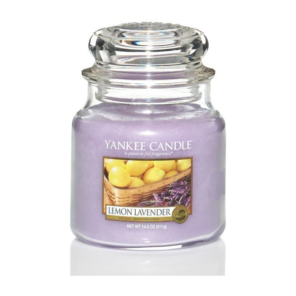 Świeca zapachowa Yankee Candle Cytryna i Lawenda, czas palenia 65–90 godzin