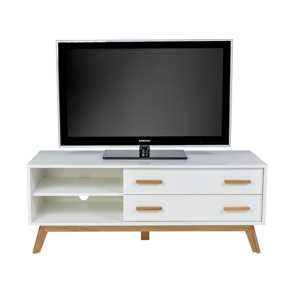 Biała szafka pod TV 130x50 cm Kensal – Woodman-image-4