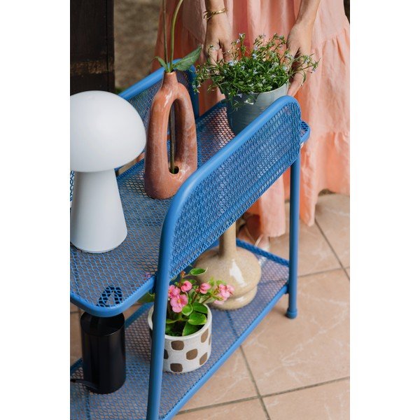 Niebieski metalowy stolik na balkon Garden Pleasure MWH, wys. 70 cm-image-1