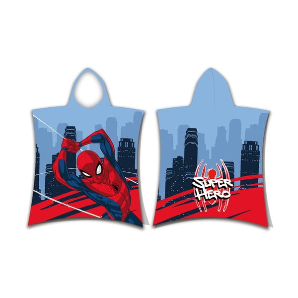Czerwono-niebieskie ponczo dziecięce frotte Spider-Man – Jerry Fabrics