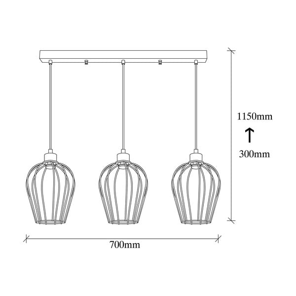 Czarna lampa wisząca z 3 kloszami Opviq lights Tel Long-image-3