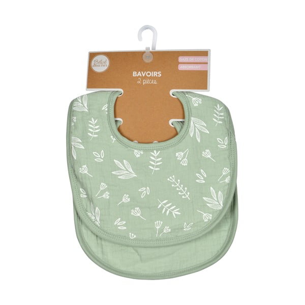 Zielone śliniaki muślinowe zestaw 2 szt. – Bébé Douceur-image-2