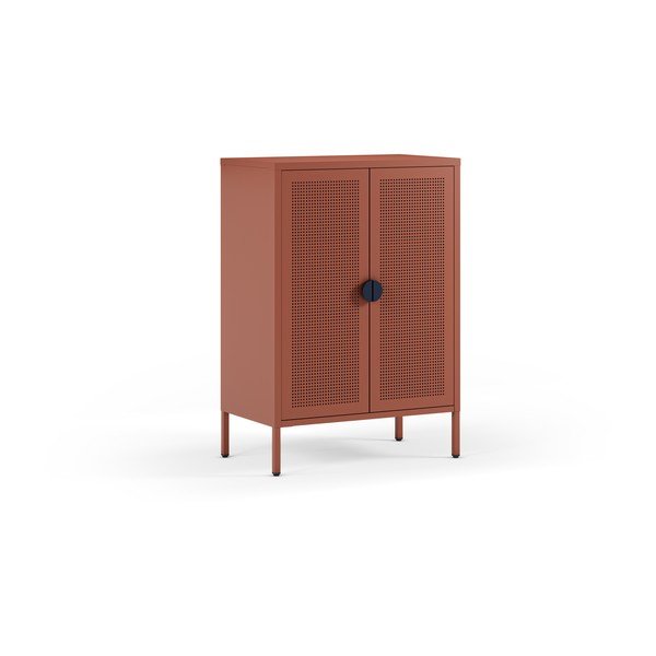 Metalowa szafka w kolorze terakoty 70x100x40 cm Sayla – Marckeric