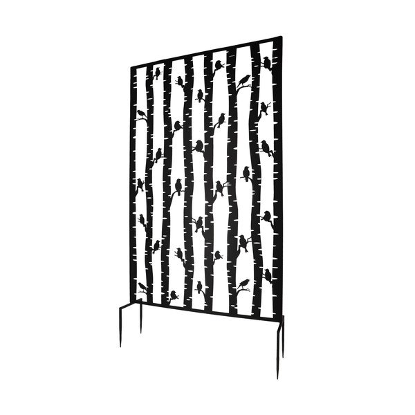 Czarna metalowa osłona balkonowa 100x186 cm Birds – Esschert Design-image-2