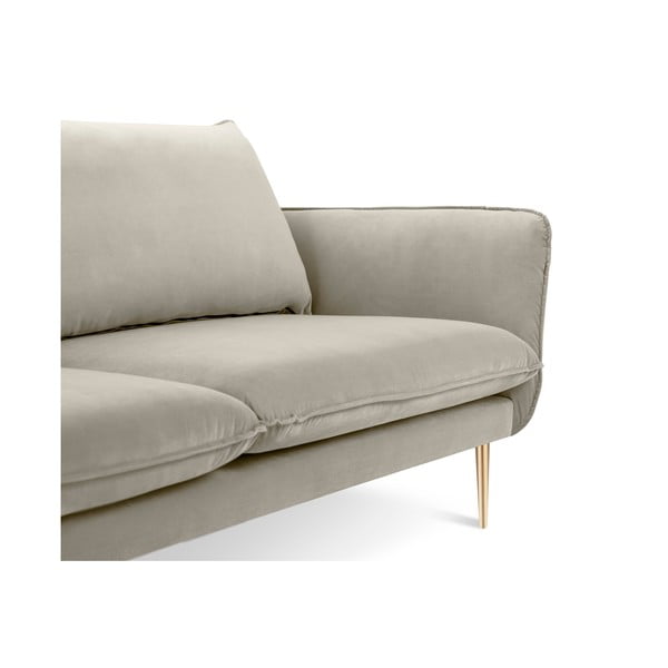 Beżowa aksamitna sofa Cosmopolitan Design Florence, 160 cm-image-3