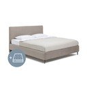 Szarobrązowe tapicerowane łóżko dwuosobowe z materacem i stelażem 160x200 cm Noira Slim – Bonami Selection