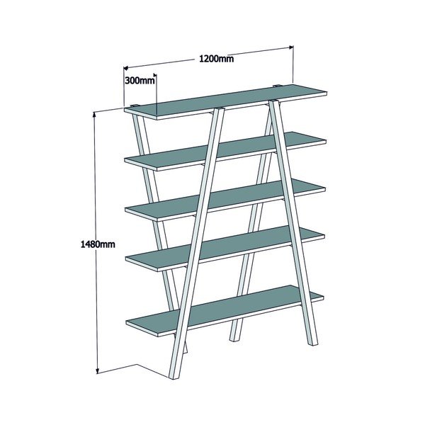 Regał z drewna sosnowego Perla Walnut, 148x120 cm-image-2