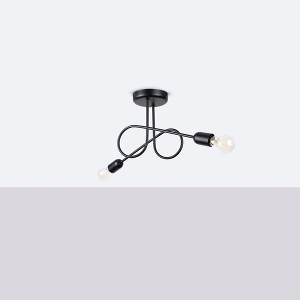 Czarna lampa sufitowa 18x57 cm Opulent – Sollux-image-2