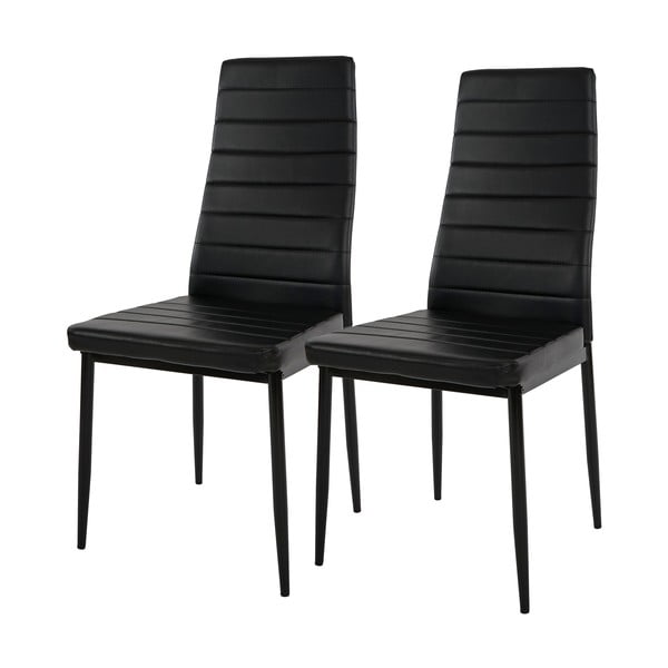 Komplet 2 czarnych krzeseł do jadalni Mendler Lamego 