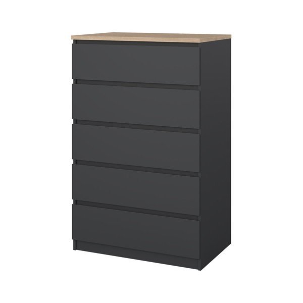 Ciemnoszara komoda 77x121x50 cm Naia – Tvilum