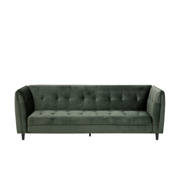 Zielona aksamitna sofa rozkładana Actona Jonna, 235 cm